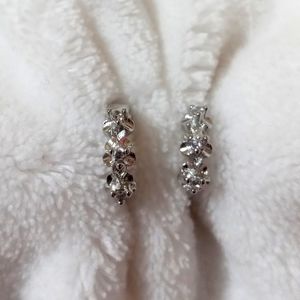 Silver flower earrings